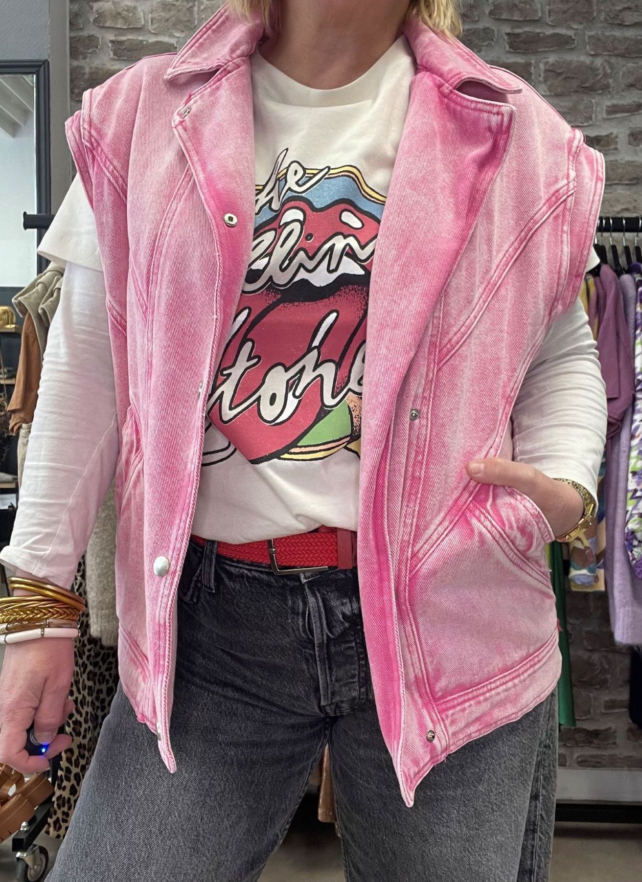 VESTE JEAN ROSE